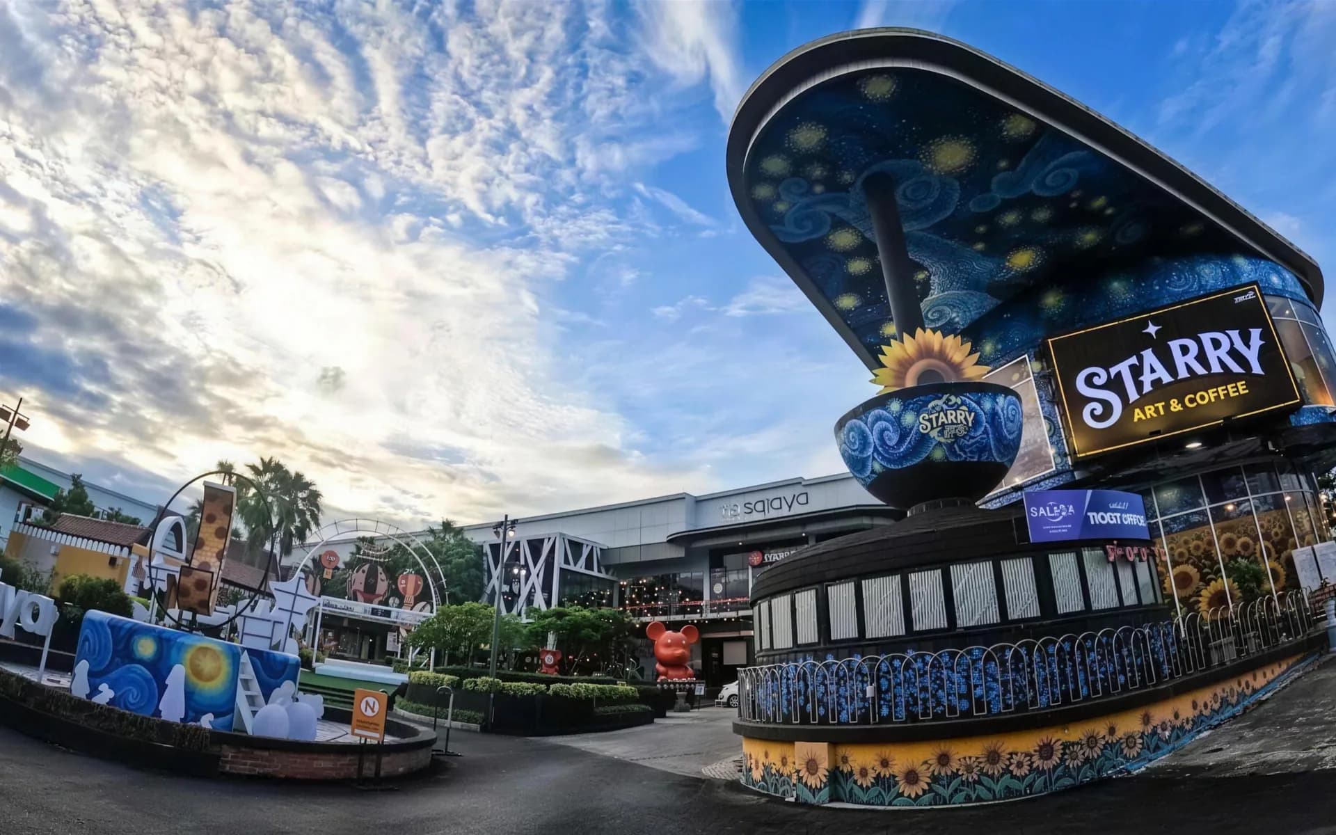 The front of The Salaya Leisure Park in Nakhon Pathom under a morning sky, where the office is