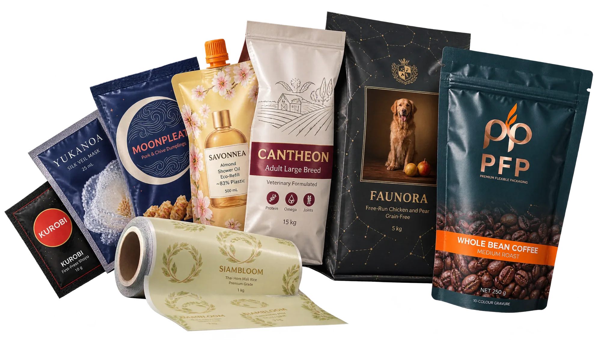 All eight pouch formats we make